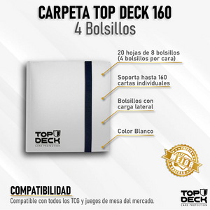 Carpeta Top Deck 4 bolsillos blanco