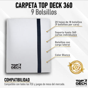 Carpeta Top Deck 9 bolsillos blanco