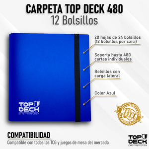 Carpeta Top Deck 12 bolsillos azul