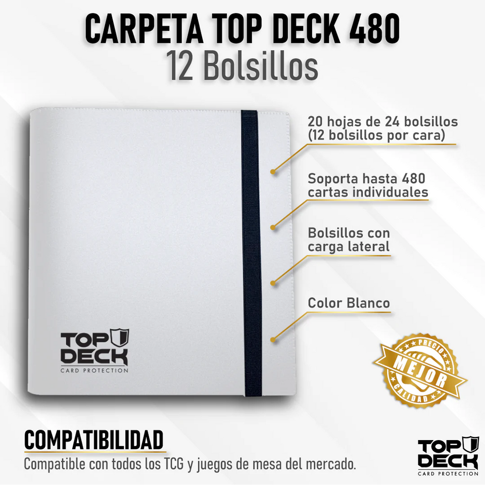 Carpeta Top Deck 12 bolsillos blanco