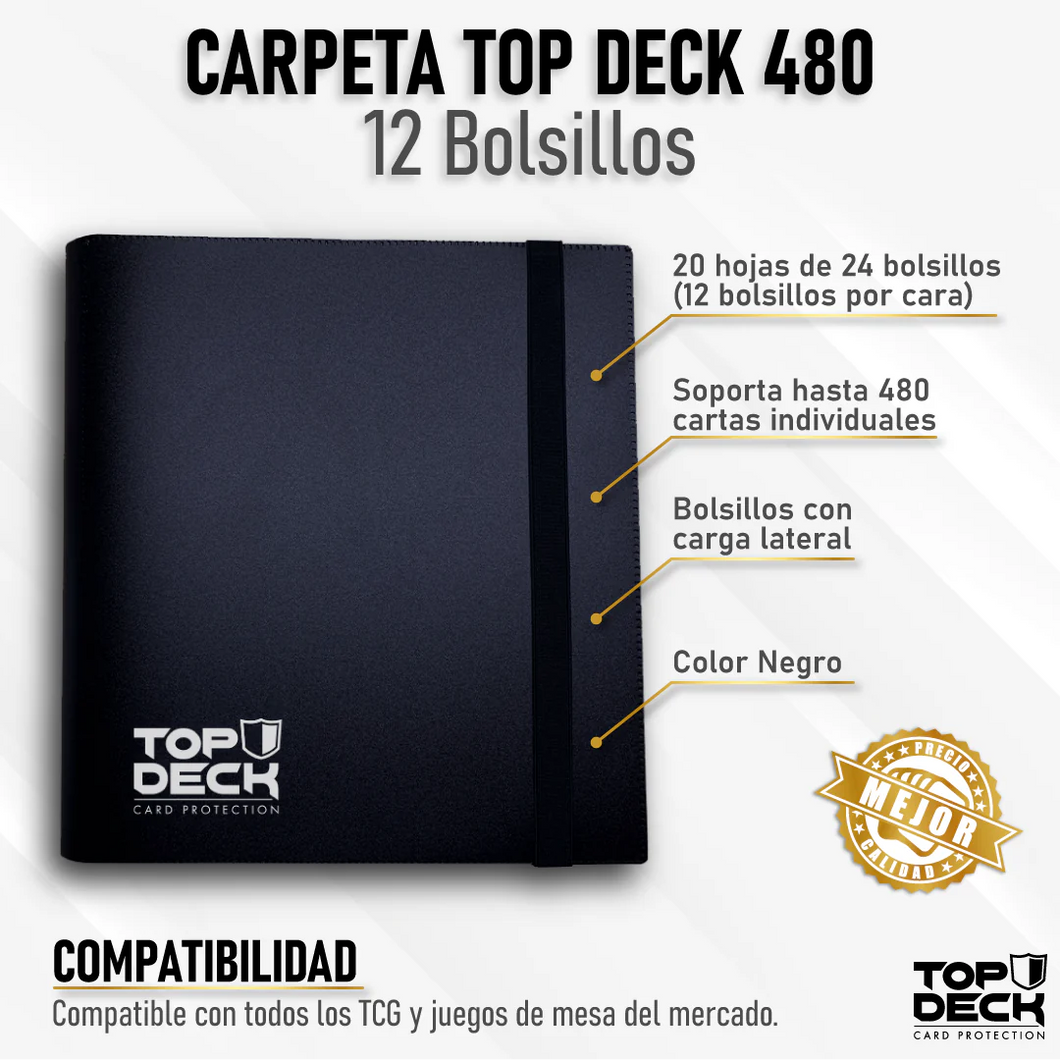 Carpeta Top Deck 12 bolsillos negro