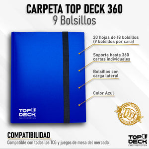 Carpeta Top deck 9 bolsillos azul