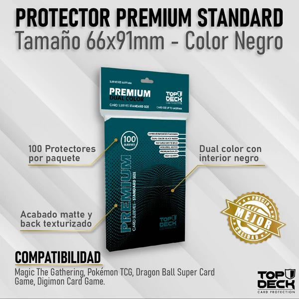 Protectores Premium TOPDECK Standard 66x91mm color Negro