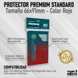 Protectores Premium TOPDECK Standard 66x91mm color Rojo