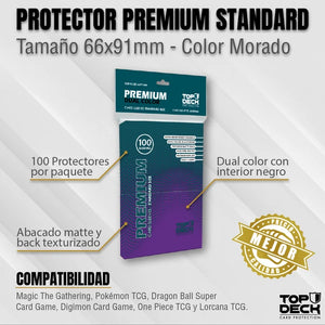 Protectores Premium TOPDECK Standard 66x91mm color Morado