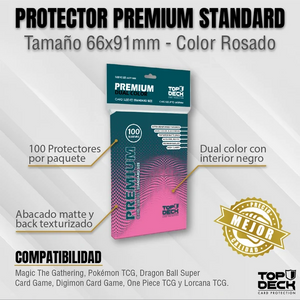 Protectores Premium TOPDECK Standard 66x91mm color Rosa