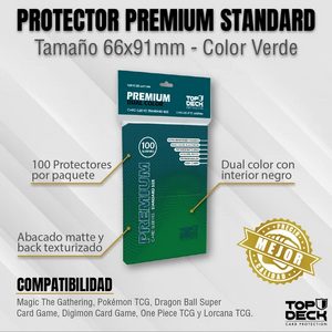 Protectores Premium TOPDECK Standard 66x91mm color Verde