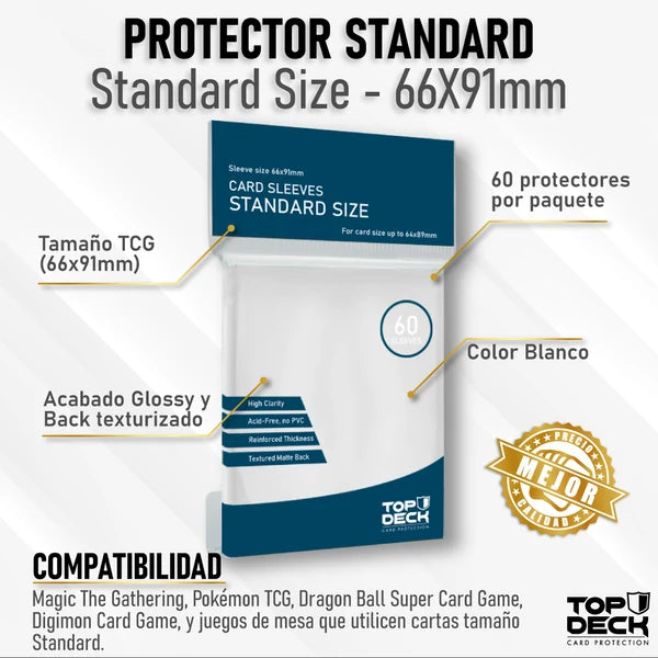 Protectores Esenciales TOPDECK Standard 66x91mm color Blanco