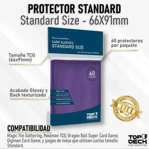 Protectores Esenciales TOPDECK Standard 66x91mm color Morado