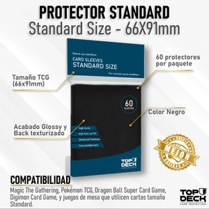Protectores Esenciales TOPDECK Standard 66x91mm color Negro