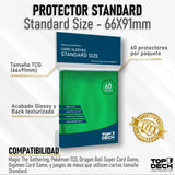 Protectores Esenciales TOPDECK Standard 66x91mm color Verde