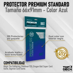 Protectores Premium TOPDECK Standard 66x91mm color Azul