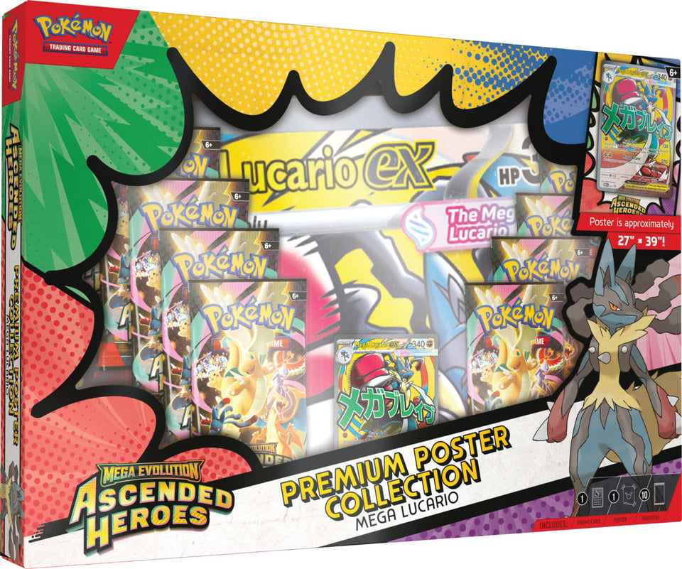 POKEMON TCG MEGA EVOLUTION - ASCENDED HEROES PREMIUM POSTER COLLECTION ENGLISH LUCARIO